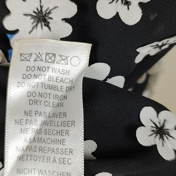 Adrianna Papell Sleeveless Floral Overlay Shift Dress 3D White Flower Applique - Picture 8 of 11